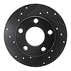 E-Line Drilled & Slotted Black Brake Rotor, 1992-2005 Audi/Porsche/Volkswagen, Position: Rear Left - image 1