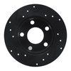 E-Line Drilled & Slotted Black Brake Rotor, 1992-2005 Audi/Porsche/Volkswagen, Position: Rear Right - image 2