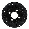 E-Line Drilled & Slotted Black Brake Rotor, 1984-1997 Audi/Porsche/Volkswagen, Position: Front Right - image 1
