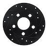 E-Line Drilled & Slotted Black Brake Rotor, 1996-2005 Audi/Porsche/Volkswagen, Position: Rear Right - image 1