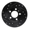 E-Line Drilled & Slotted Black Brake Rotor, 1998-2020 Audi/Porsche/Volkswagen, Position: Rear Left - image 2