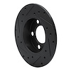 E-Line Drilled & Slotted Black Brake Rotor, 1998-2020 Audi/Porsche/Volkswagen, Position: Rear Right