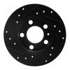 E-Line Drilled & Slotted Black Brake Rotor, 1998-2020 Audi/Porsche/Volkswagen, Position: Rear Right - image 4