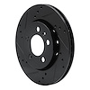 E-Line Drilled & Slotted Black Brake Rotor, 2000-2006 Audi/Porsche/Volkswagen, Position: Rear Left - image 1