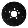 E-Line Drilled & Slotted Black Brake Rotor, 2000-2006 Audi/Porsche/Volkswagen, Position: Rear Left - image 2