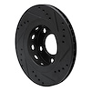 E-Line Drilled & Slotted Black Brake Rotor, 1999-2005 Audi/Porsche/Volkswagen, Position: Rear Left - image 1