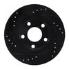 E-Line Drilled & Slotted Black Brake Rotor, 1999-2005 Audi/Porsche/Volkswagen, Position: Rear Right - image 2