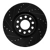 E-Line Drilled & Slotted Black Brake Rotor, 2002-2005 Audi/Porsche/Volkswagen, Position: Front Left - image 1