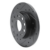 E-Line Drilled & Slotted Black Brake Rotor, 2005-2013 Audi/Porsche/Volkswagen, Position: Rear Left - image 1