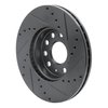 E-Line Drilled & Slotted Black Brake Rotor, Fits Select Audi/Porsche/Volkswagen, Position: Front Left - image 3