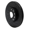 E-Line Drilled & Slotted Black Brake Rotor, Fits Select Audi/Porsche/Volkswagen, Position: Front Right - image 4