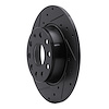 E-Line Drilled & Slotted Black Brake Rotor, Fits Select Audi/Porsche/Volkswagen, Position: Rear Left
