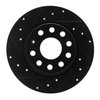 E-Line Drilled & Slotted Black Brake Rotor, Fits Select Audi/Porsche/Volkswagen, Position: Rear Left - image 3