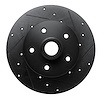 E-Line Drilled & Slotted Black Brake Rotor, 1979-1985 Audi/Porsche/Volkswagen, Position: Front Right - image 1