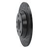E-Line Drilled & Slotted Black Brake Rotor, 2001-2003 Audi/Porsche/Volkswagen, Position: Rear Right - image 1