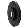 E-Line Drilled & Slotted Black Brake Rotor, Fits Select Audi/Porsche/Volkswagen, Position: Front Right