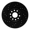 E-Line Drilled & Slotted Black Brake Rotor, Fits Select Audi/Porsche/Volkswagen, Position: Front Right - image 4