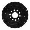 E-Line Drilled & Slotted Black Brake Rotor, 2005-2018 Audi/Porsche/Volkswagen, Position: Rear Right - image 1