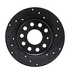 E-Line Drilled & Slotted Black Brake Rotor, Fits Select Audi/Porsche/Volkswagen, Position: Rear Right