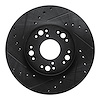 E-Line Drilled & Slotted Black Brake Rotor, 1991-1992 Lexus/Toyota/Scion, Position: Front Left - image 1