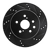 E-Line Drilled & Slotted Black Brake Rotor, 2013-2020 Lexus/Toyota/Scion, Position: Rear Right - image 1