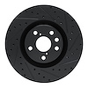 E-Line Drilled & Slotted Black Brake Rotor, Fits Select Lexus/Toyota/Scion, Position: Right Front