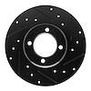 E-Line Drilled & Slotted Black Brake Rotor, 1970-1979 Lexus/Toyota/Scion, Position: Front Right - image 1