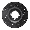 E-Line Drilled & Slotted Black Brake Rotor, 1972-1982 Lexus/Toyota/Scion, Position: Front Left - image 1