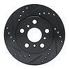E-Line Drilled & Slotted Black Brake Rotor, 1983-1986 Lexus/Toyota/Scion, Position: Front Left - image 1