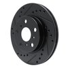 E-Line Drilled & Slotted Black Brake Rotor, 1983-1986 Lexus/Toyota/Scion, Position: Front Left - image 2