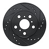 E-Line Drilled & Slotted Black Brake Rotor, 1983-1986 Lexus/Toyota/Scion, Position: Front Right - image 1