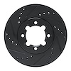 E-Line Drilled & Slotted Black Brake Rotor, 1983-1984 Lexus/Toyota/Scion, Position: Front Left - image 1
