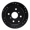 E-Line Drilled & Slotted Black Brake Rotor, 1983-1984 Lexus/Toyota/Scion, Position: Rear Right - image 1