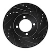 E-Line Drilled & Slotted Black Brake Rotor, 1984-1987 Lexus/Toyota/Scion, Position: Front Right - image 1