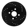 E-Line Drilled & Slotted Black Brake Rotor, 1985-1988 Fits Multiple Makes/Models, Position: Front Left - image 1