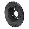 E-Line Drilled & Slotted Black Brake Rotor, 1985-1988 Fits Multiple Makes/Models, Position: Front Right - image 1