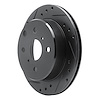 E-Line Drilled & Slotted Black Brake Rotor, 1984-1988 Lexus/Toyota/Scion, Position: Rear Left - image 1
