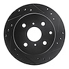 E-Line Drilled & Slotted Black Brake Rotor, 1984-1988 Lexus/Toyota/Scion, Position: Rear Right - image 1
