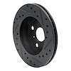 E-Line Drilled & Slotted Black Brake Rotor, 1986-1989 Lexus/Toyota/Scion, Position: Front Left - image 1
