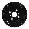 E-Line Drilled & Slotted Black Brake Rotor, 1986-1989 Lexus/Toyota/Scion, Position: Front Right - image 1