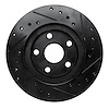 E-Line Drilled & Slotted Black Brake Rotor, 1986-1989 Lexus/Toyota/Scion, Position: Front Left - image 1