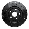 E-Line Drilled & Slotted Black Brake Rotor, 1986-1989 Lexus/Toyota/Scion, Position: Front Right - image 1