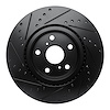 E-Line Drilled & Slotted Black Brake Rotor, 1986-1992 Lexus/Toyota/Scion, Position: Front Right - image 1