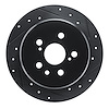 E-Line Drilled & Slotted Black Brake Rotor, 1986-1993 Lexus/Toyota/Scion, Position: Rear Right - image 1