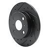 E-Line Drilled & Slotted Black Brake Rotor, 1985-1986 Lexus/Toyota/Scion, Position: Rear Left - image 1