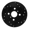 E-Line Drilled & Slotted Black Brake Rotor, 1985-1986 Lexus/Toyota/Scion, Position: Rear Right - image 1