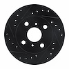 E-Line Drilled & Slotted Black Brake Rotor, 1988-1992 Fits Multiple Makes/Models, Position: Front Left - image 1