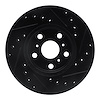 E-Line Drilled & Slotted Black Brake Rotor, 1987-1991 Lexus/Toyota/Scion, Position: Front Left - image 1