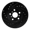 E-Line Drilled & Slotted Black Brake Rotor, 1987-1991 Lexus/Toyota/Scion, Position: Front Right - image 1