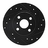 E-Line Drilled & Slotted Black Brake Rotor, 1987-1989 Lexus/Toyota/Scion, Position: Rear Right - image 1